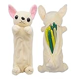 Bolso de la pluma del lápiz de la forma del perro 3D, regalos suaves lindos del juguete de la felpa...