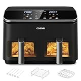 COSORI Freidora de Aire con Doble Cesta 8,5L, Air Fryer con Ventana e Iluminación Interior,...