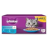 Whiskas Comida Húmeda para Gatos Adultos Selección Pescados en Gelatina (Multipack 4x12x85g)